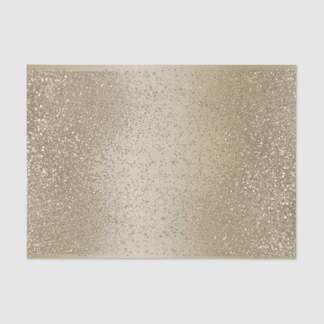 Gold Glitter on Ombre Gold Background Tissue Paper (Front)