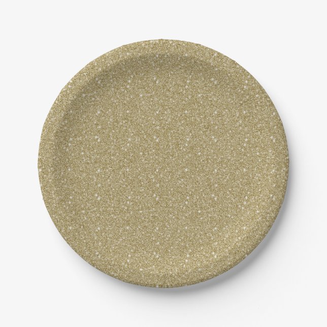 Gold Glitter Paper Plate (Front)