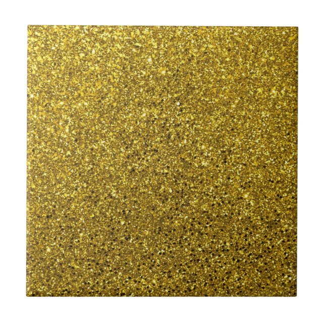 Gold Glitter Pattern Ceramic Tile (Front)