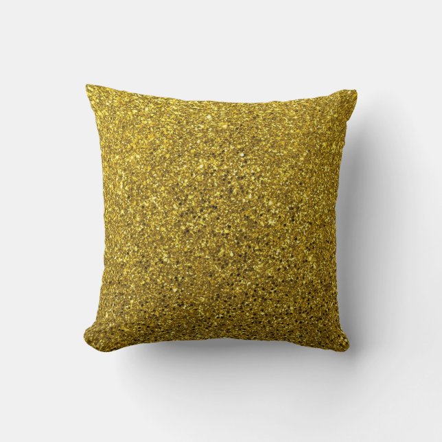 Gold Glitter Pattern Cushion (Front)