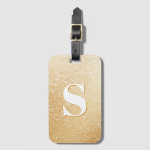 Gold Glitter Personalised Monogrammed Luggage Tag
