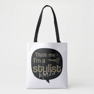 Gold Glitter Personalised Stylist Tote Bag