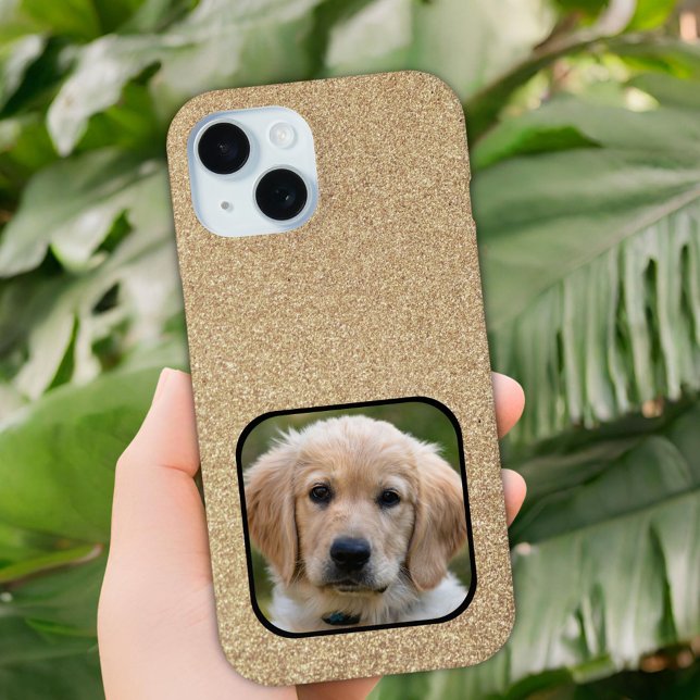 Gold Glitter Pet Dog Photo Case-Mate iPhone Case (Creator Uploaded)