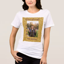 Gold glitter photo graduation add name class text