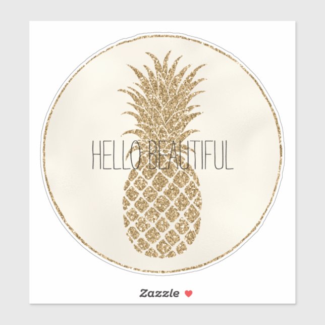 Gold Glitter Pineapple (Sheet)