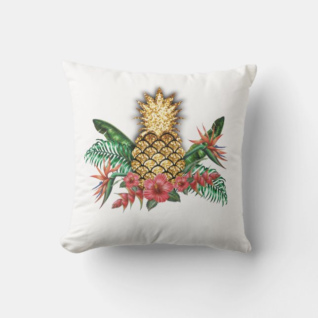 Gold glitter pineapple pillow (Front)
