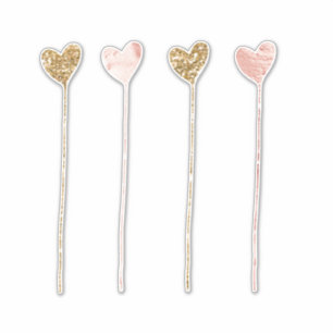 Gold Glitter Pink Glam Heart Strings