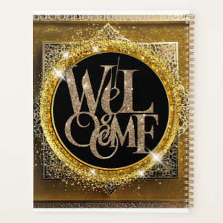 gold glitter planner