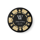 Gold Glitter Poker Chip Casino Wedding Party Favou