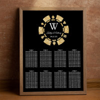 Gold Glitter Poker Chip Casino Wedding