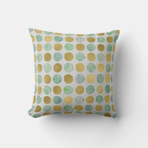 Gold Glitter Polka Dots Merry Christmas Cushion