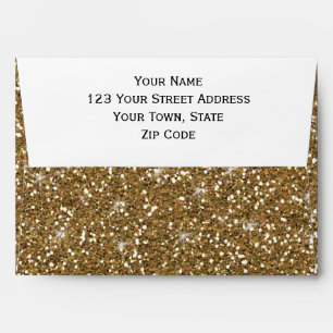 Gold Glitter Printed Envelopes