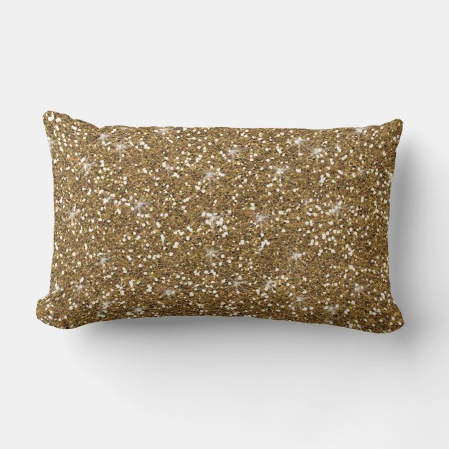 Gold Glitter Printed Lumbar Cushion (Front)