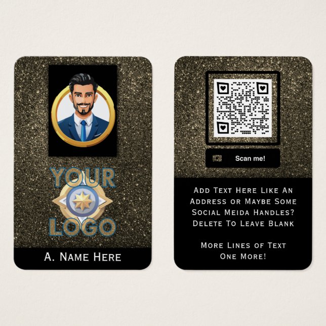 Gold Glitter Private Security IT Professional (Front & Back)