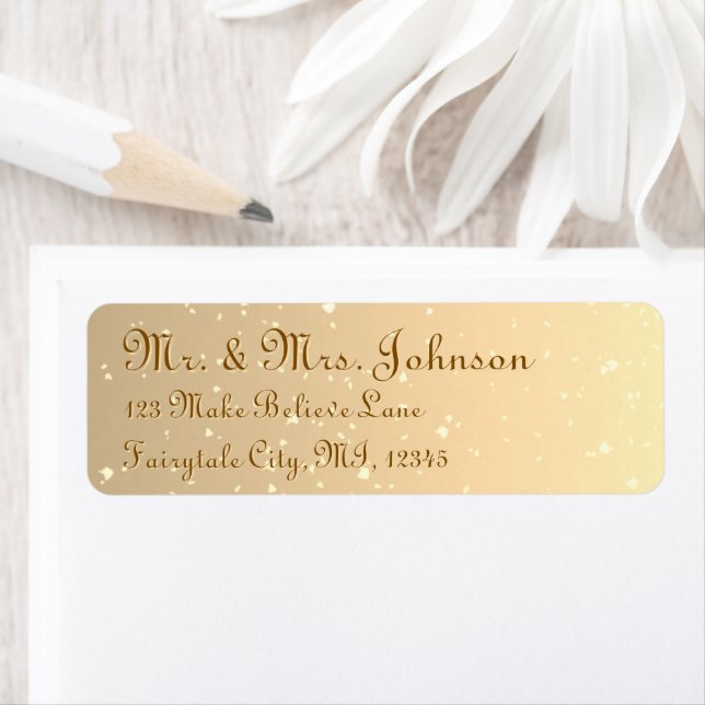 Gold Glitter Royal Wedding Calligraphy Return Address Label (Insitu)