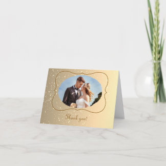 Gold Glitter Royal Wedding Frame Thank You Card