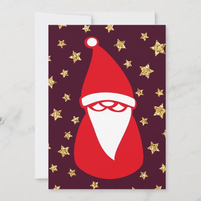 Gold Glitter Santa Starry Night Announcement (Front)