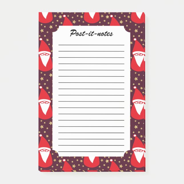 Gold Glitter Santa Starry Night Post-it Notes (Front)