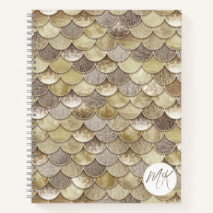 Gold Glitter Scales Mermaid Journal Notebook