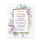 Gold Glitter Script Purple Floral Birthday Party