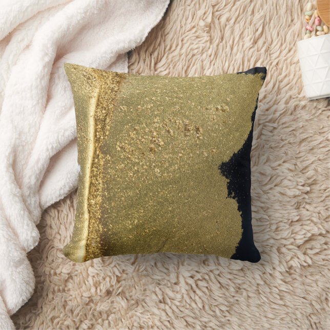 Gold glitter shade abstract  cushion (Blanket)