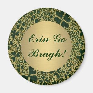 Gold Glitter Shamrocks Magnet