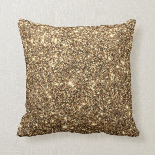 Gold glitter, shiny and sparkling cushion
