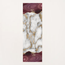 Gold Glitter Shiny White Marble Burgundy