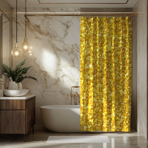 Gold Glitter Shower Curtain