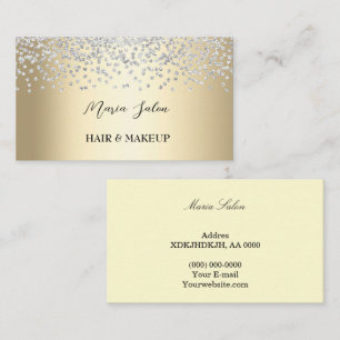 Gold glitter Silve watercolor Business Card
