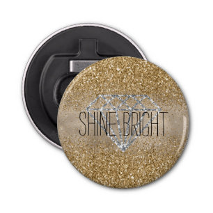 Gold Glitter Silver Diamond Shine Bright Bottle Opener