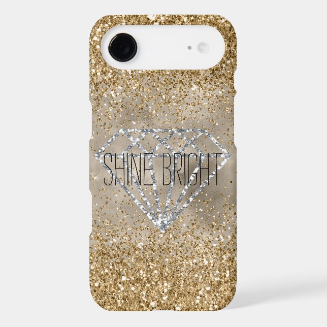 Gold Glitter Silver Diamond Shine Bright Case-Mate iPhone Case (Back)