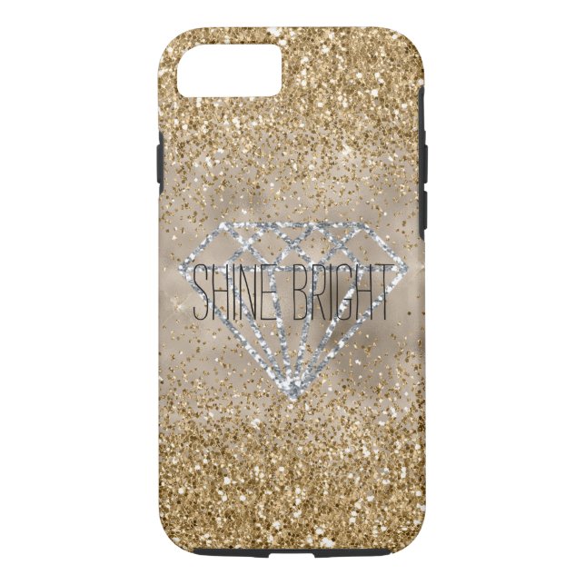 Gold Glitter Silver Diamond Shine Bright Case-Mate iPhone Case (Back)