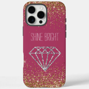 Gold Glitter Silver Diamond Shine Bright iPhone 16 Pro Max Case