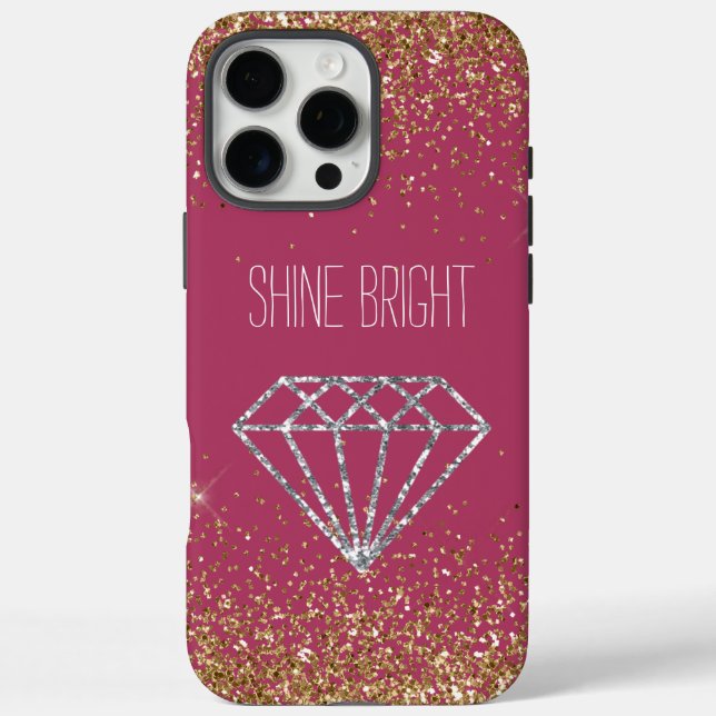 Gold Glitter Silver Diamond Shine Bright Case-Mate iPhone Case (Back)