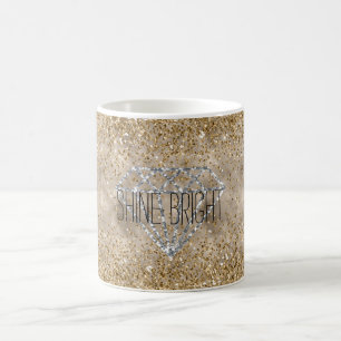 Gold Glitter Silver Diamond Shine Bright Coffee Mug