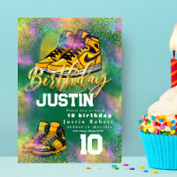 Gold glitter Sneaker Ball Birthday party colourful