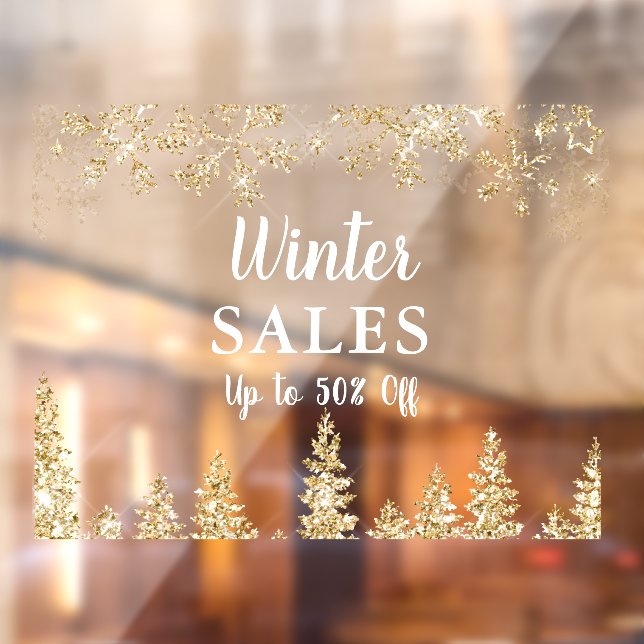 gold glitter snowflakes pine tree winter sales (Sheet 2)