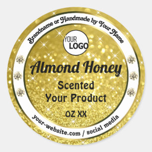 Gold Glitter Sparkle Diamonds Product Labels Logo