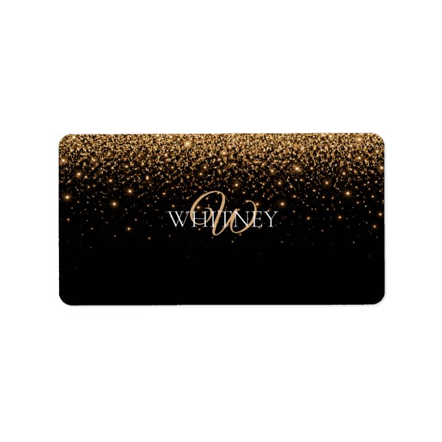 Gold Glitter Sparkle Elegant Luxury Texture        Label (Front)