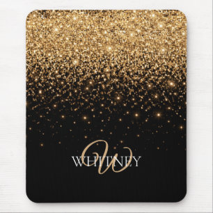 Gold Glitter Sparkle Elegant Luxury Texture Mouse Pad