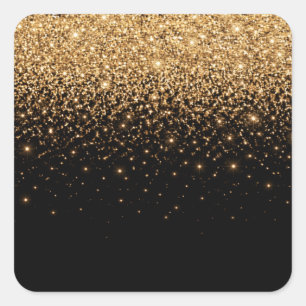 Gold Glitter Sparkle Elegant Luxury Texture        Square Sticker
