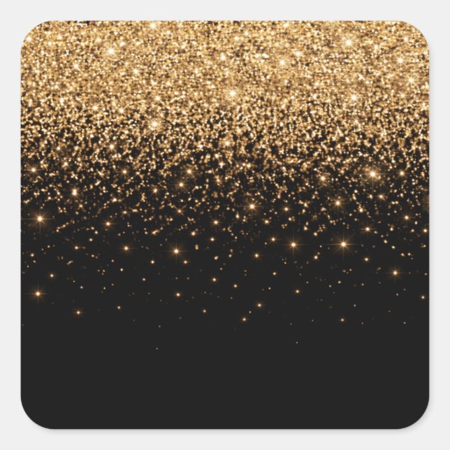 Gold Glitter Sparkle Elegant Luxury Texture        Square Sticker (Front)