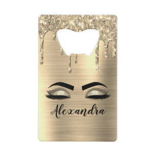 Gold Glitter Sparkle Eyelashes Monogram Name