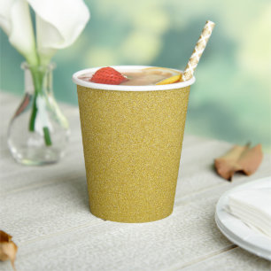 Gold Glitter, Sparkle, Glitter Background Paper Cups