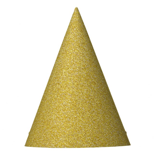 Gold Glitter, Sparkle, Glitter Background Party Hat (Front)