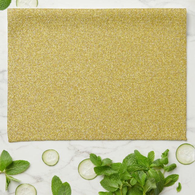 Gold Glitter, Sparkle, Glitter Background Tea Towel (Folded)