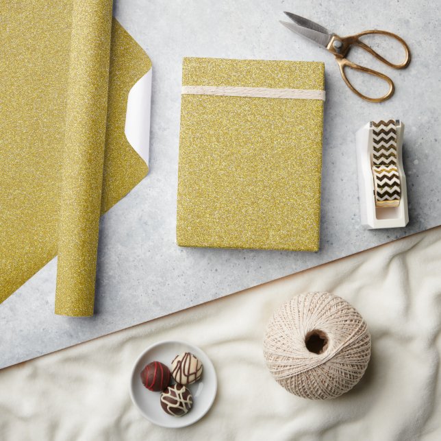 Gold Glitter, Sparkle, Glitter Background Wrapping Paper (Crafts)