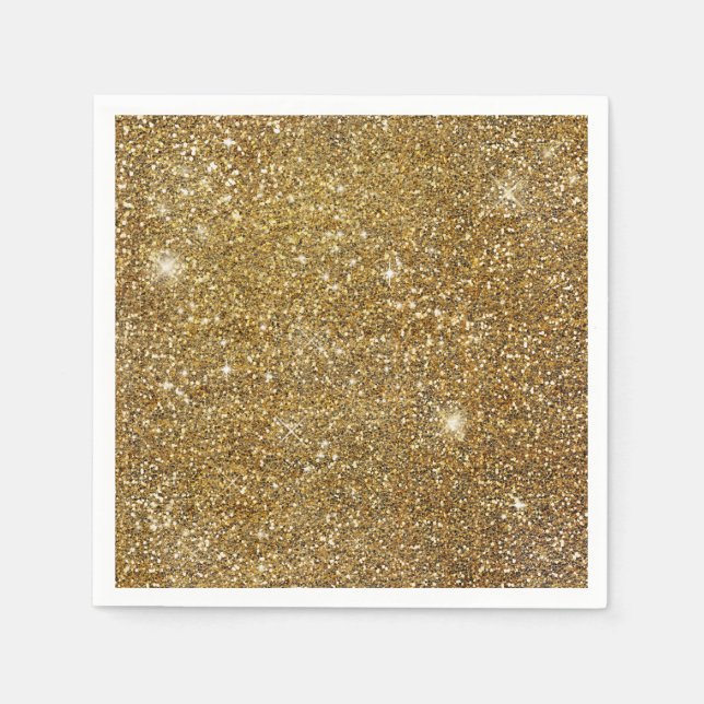 Gold Glitter Sparkle Glittery Sparkly Pretty Napkin (Front)