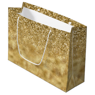 Gold Glitter Sparkle            Large Gift Bag